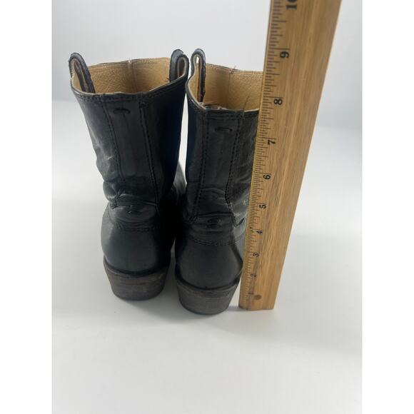 Frye Ankle Boots Womens Size 7.5 B Black Leather Booties Anna Shortie Basic - Picture 9 of 10